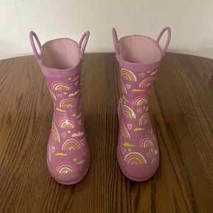 Lily & Dan purple rainbow rain boots